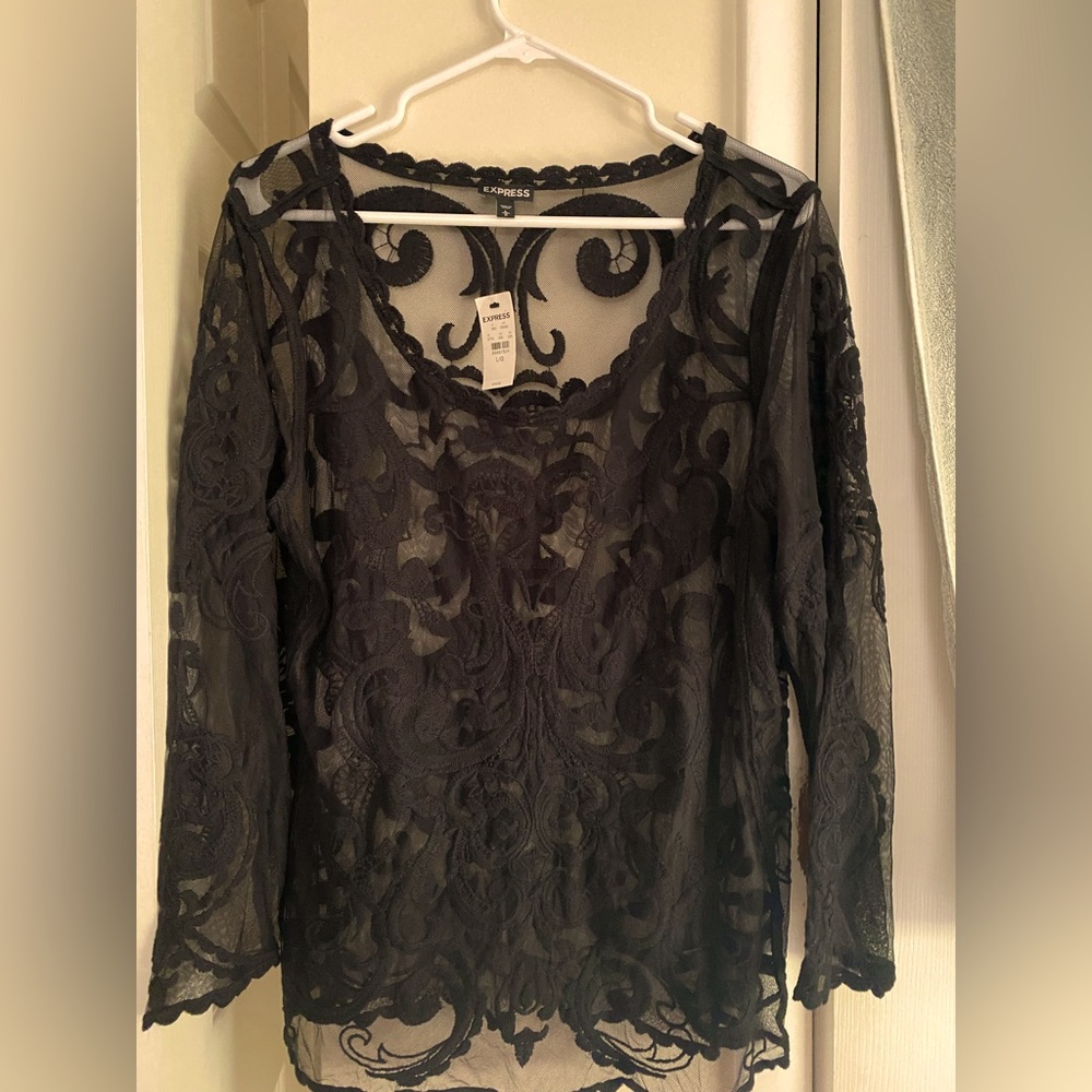 Lace Sheer Top 🖤